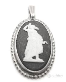 Wedgwood ciondolo argento neoclassico diaspro nero