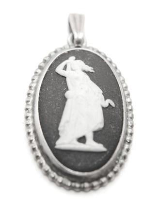 Wedgwood ciondolo argento neoclassico diaspro nero