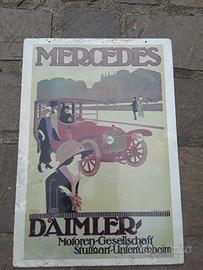 lamiera pubblicitaria mercedes daimler cm 69x45