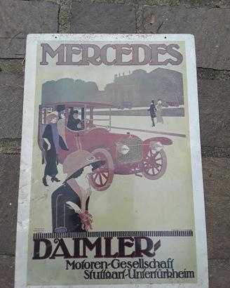 lamiera pubblicitaria mercedes daimler cm 69x45