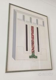 Lucio Del Pezzo serigrafia e collage