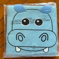 Pouf contenitore ippopotamo blu