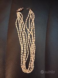 collana vintage con perle di fiume a chicco di ris