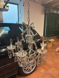 Lampadario in vetro a goccia vintage