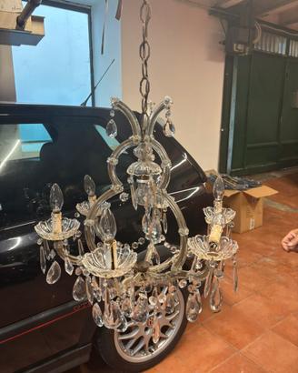Lampadario in vetro a goccia vintage