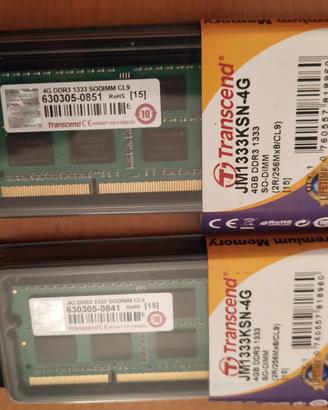 Kit memorie RAM 8 giga ddr3 1333 x Mac e notebook