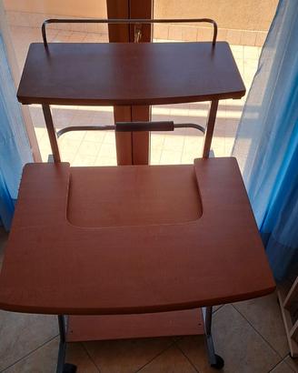 Stazione per Computer e Stampante con rotelle