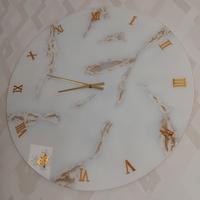 orologio in vetro decorato effetto marmo 