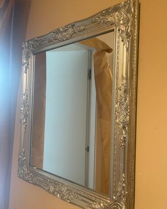 Specchio con cornice grigio/argento