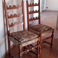 Sedie in legno + cuscini nuovi