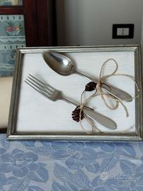 Quadretto con posate vintage