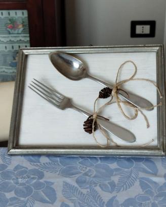 Quadretto con posate vintage