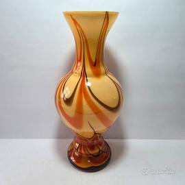 Vaso in vetro opalino di Murano sfumature arancio