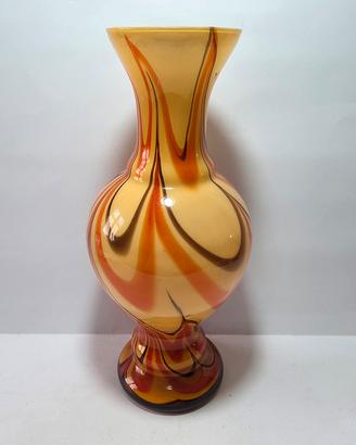 Vaso in vetro opalino di Murano sfumature arancio