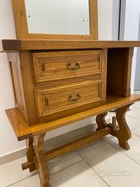 mobile ingresso con specchio in massello