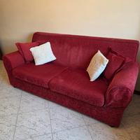 Divano 3 posti + poltrona rossa stile classico