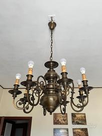 lampadario in ottone