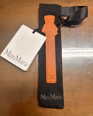 Segnalibro MaxMara in pelle marrone con orsetto
