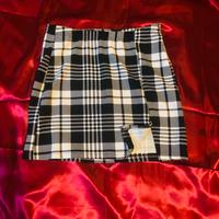 Gonna corta a quadri bianco e nero – taglia M