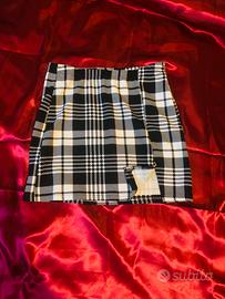Gonna corta a quadri bianco e nero – taglia M