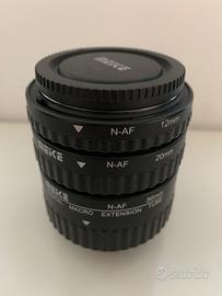 tubi prolunga Meike nikon F con contatti elettrici
