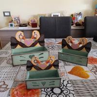 SCATOLINE IN LEGNO CON PAPERE