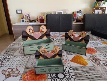 SCATOLINE IN LEGNO CON PAPERE