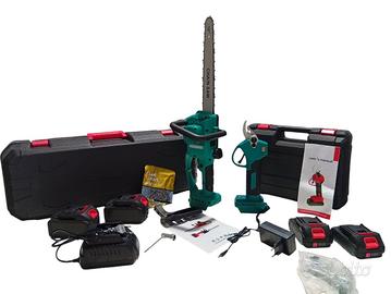 Motosega a batteria+Forcibi potatura a batteria 