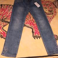 Collection - Jeans Donna con Rosa e Strass 