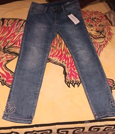 Collection - Jeans Donna con Rosa e Strass 