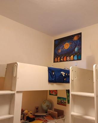 Letto a castello con scrivania e guardaroba