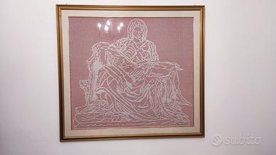 Quadro uncinetto Pietà di Michelangelo