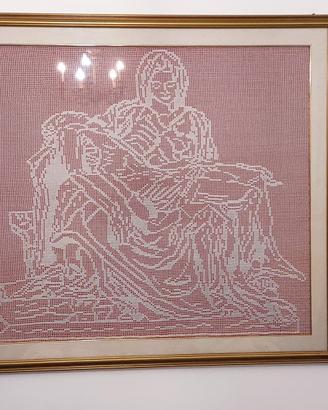 Quadro uncinetto Pietà di Michelangelo