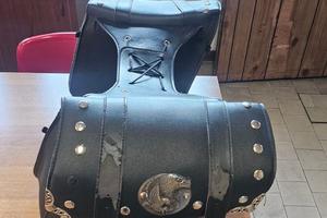 Borse laterali moto custom morbide nere