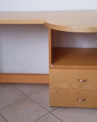 Scrivania in legno massiccio con 2 cassetti
