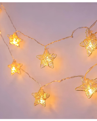 Filo di luci a stella dorata 1,5 m – 10 LED a batt