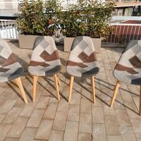 4 sedie patchwork cucina salotto shabby