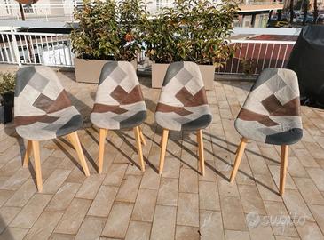 4 sedie patchwork cucina salotto shabby