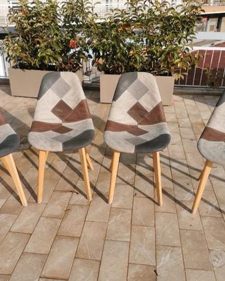 4 sedie patchwork cucina salotto shabby