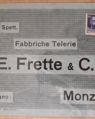 Busta per ordini fabbrica telerie E. Frette
