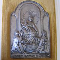 Quadro in bassorilievo su peltro Madonna di Pompei