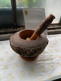 Mortaio vintage in legno