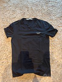 Maglietta Calvin Klein Jeans Nera Collo a V-Tg. M