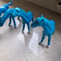 6 cavallini azzurri in ceramica 