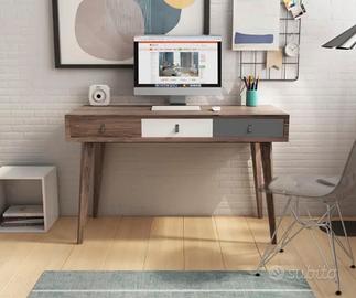 Scrivania 120x55 cm in rovere scuro Hornet