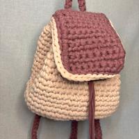 Zaino piccolo rosa e lilla uncinetto