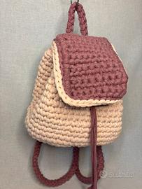 Zaino piccolo rosa e lilla uncinetto