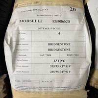 4 gomme Bridgestone Dueler H/P Sport 205/55 R17