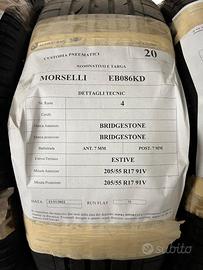 4 gomme Bridgestone Dueler H/P Sport 205/55 R17