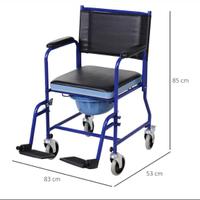 Sedia a rotelle con vaso